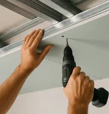 Pose de plafond BA13 à Tanger